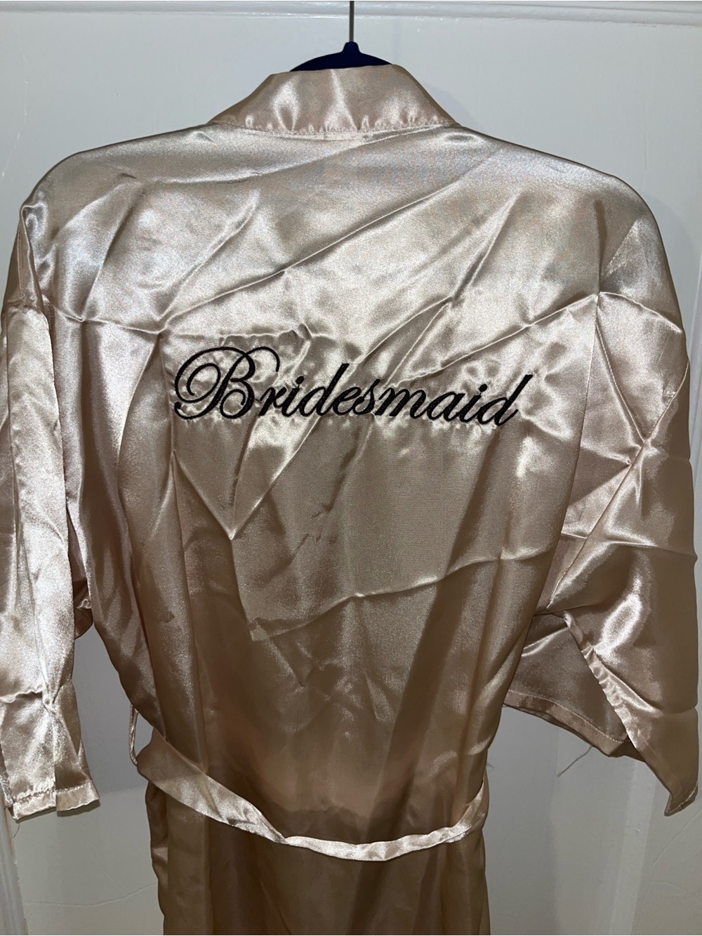 Bridesmaid Satin Robe - Champagne/Rose gold